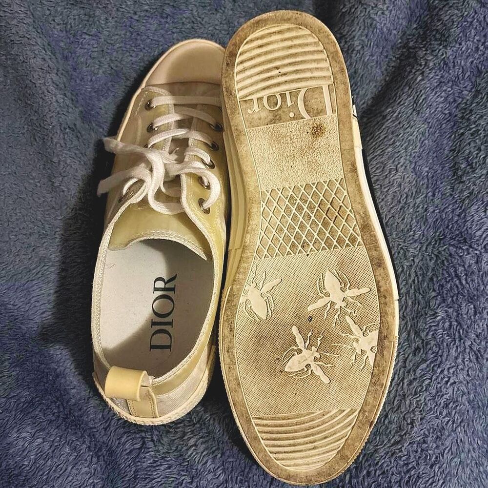 Dior Men's White and Cream Trainers
